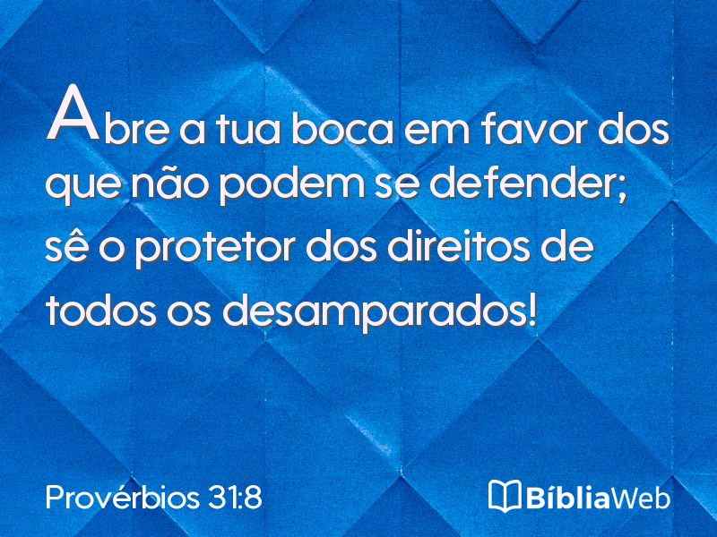 Provérbios 31:8 em imagem para compartilhar