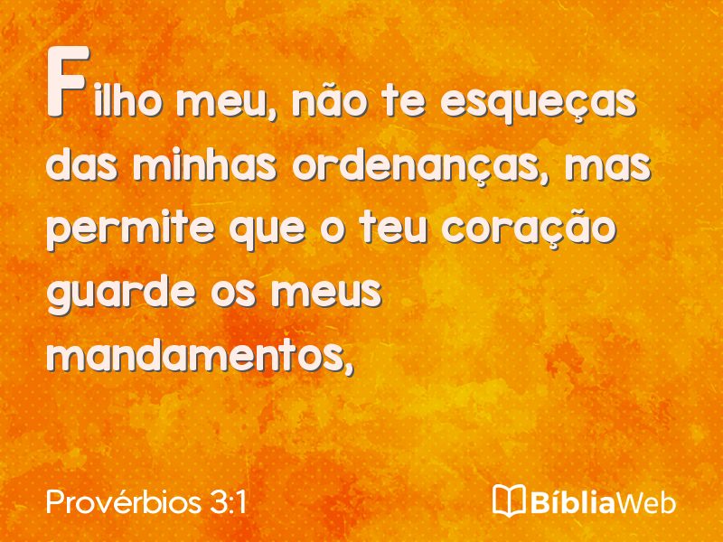 Provérbios 3:1 em imagem para compartilhar