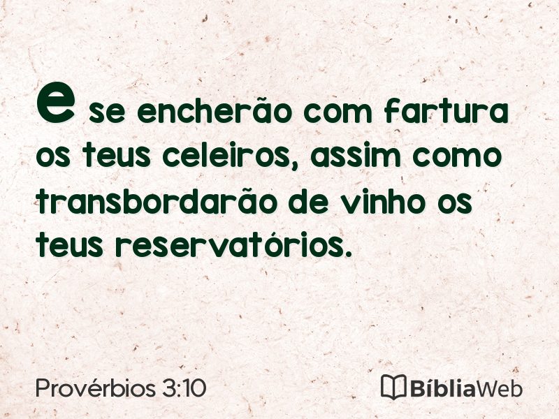 Provérbios 3:10 em imagem para compartilhar