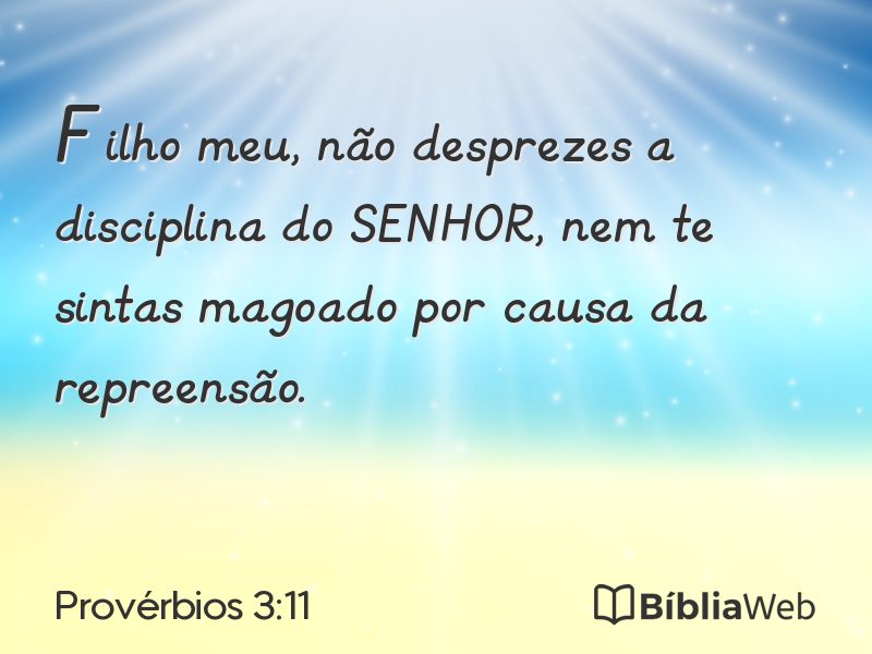 Provérbios 3:11 em imagem para compartilhar