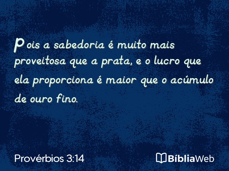 Provérbios 3:14 em imagem para compartilhar