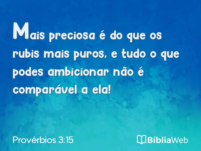 Provérbios 3:15 em imagem para compartilhar