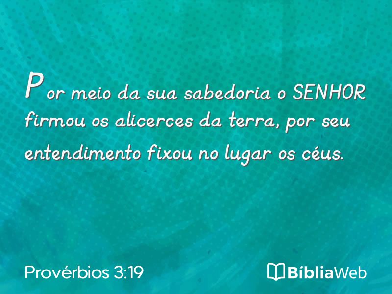 Provérbios 3:19 em imagem para compartilhar