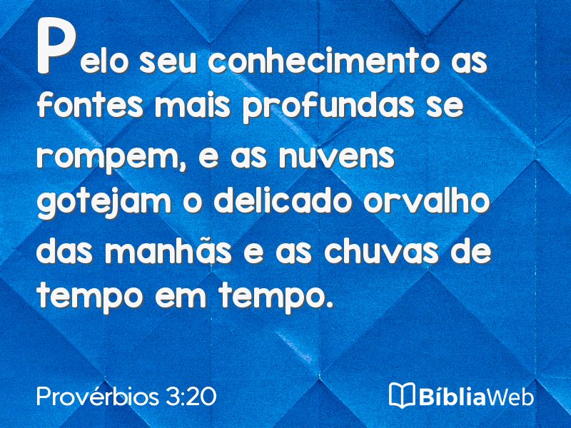 Provérbios 3:20 em imagem para compartilhar