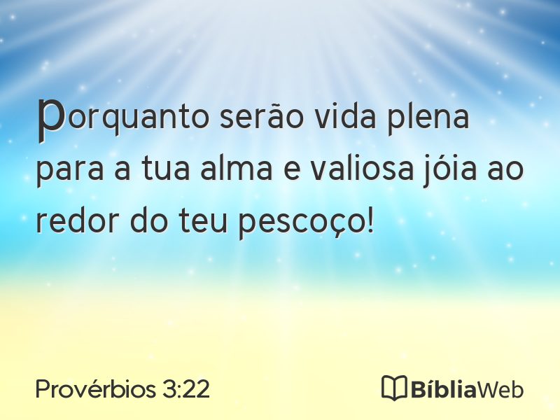 Provérbios 3:22 em imagem para compartilhar