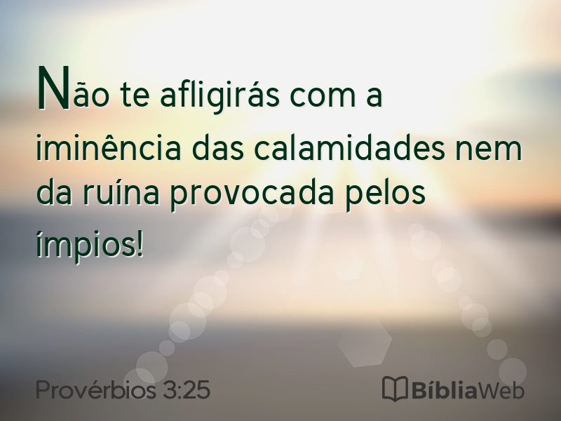 Provérbios 3:25 em imagem para compartilhar