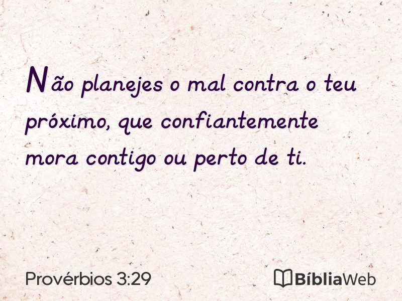 Provérbios 3:29 em imagem para compartilhar