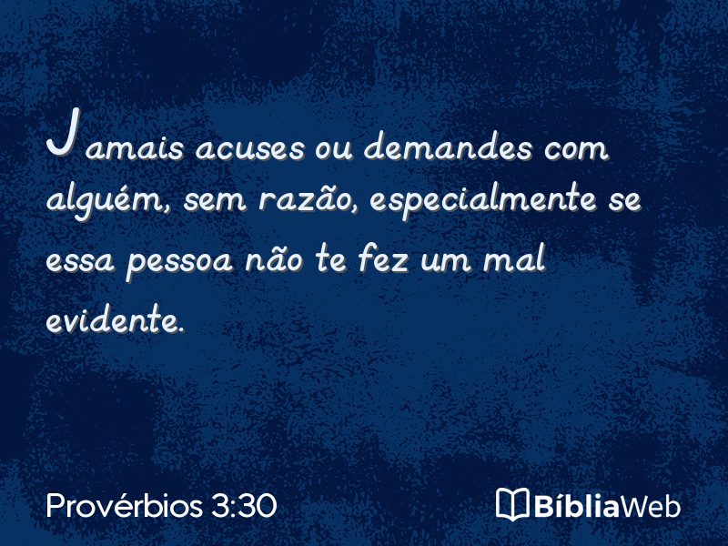Provérbios 3:30 em imagem para compartilhar