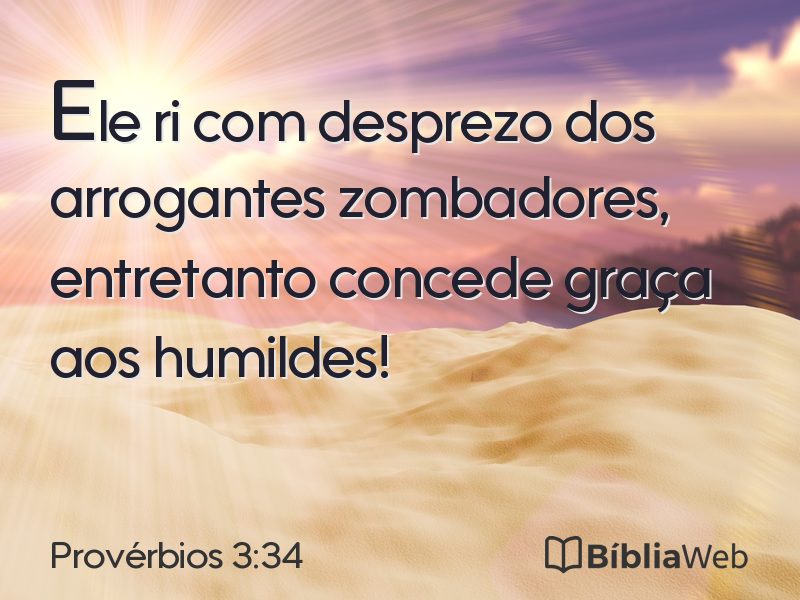 Provérbios 3:34 em imagem para compartilhar