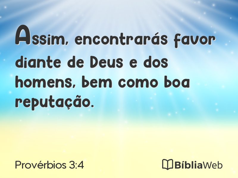Provérbios 3:4 em imagem para compartilhar