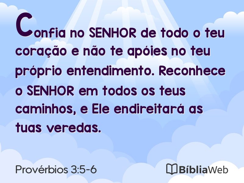 Provérbios 3:5-6 em imagem para compartilhar