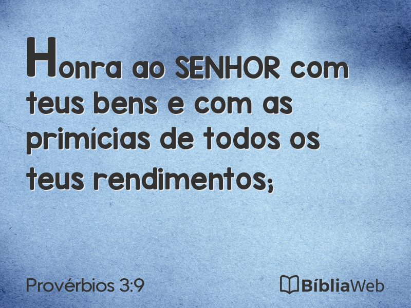 Provérbios 3:9 em imagem para compartilhar