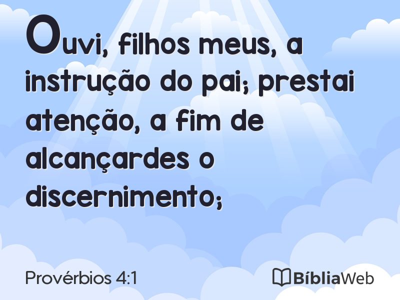 Provérbios 4:1 em imagem para compartilhar