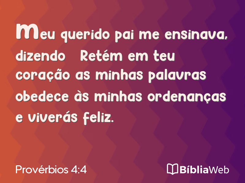 Provérbios 4:4 em imagem para compartilhar