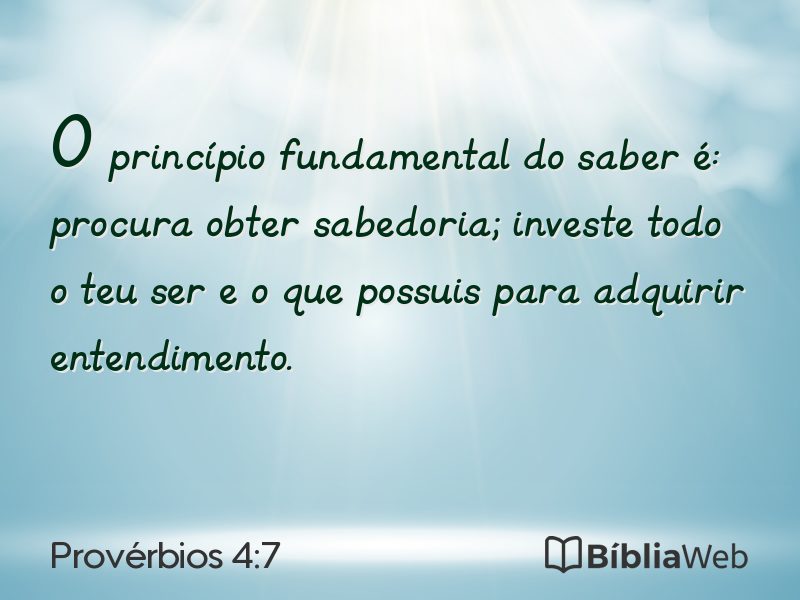 Provérbios 4:7 em imagem para compartilhar