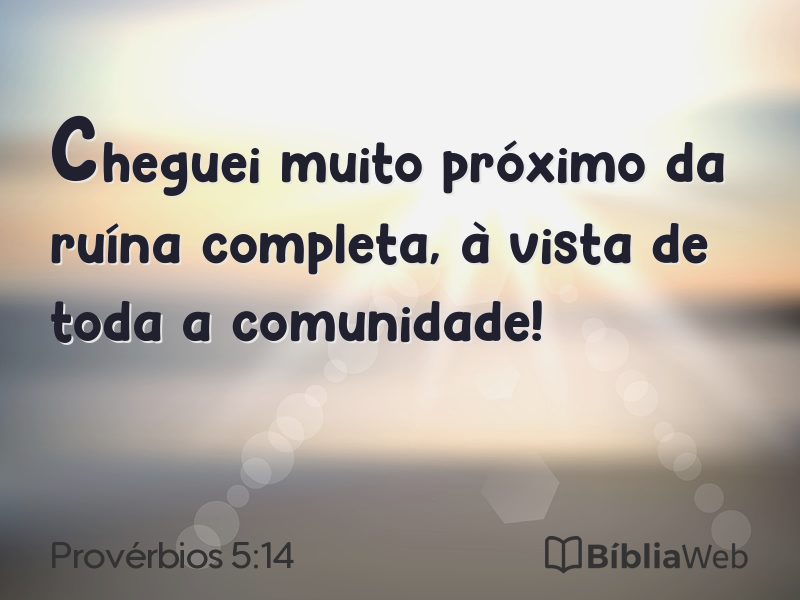 Provérbios 5:14 em imagem para compartilhar