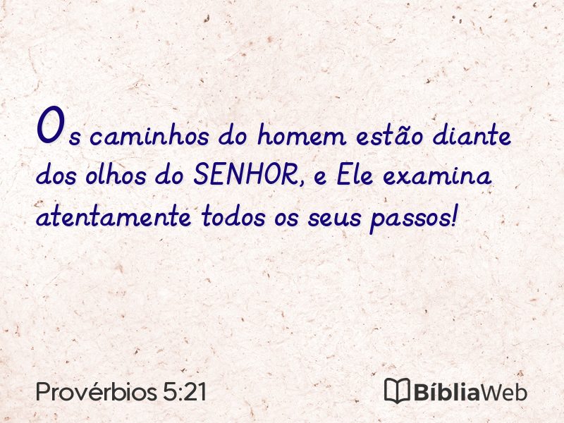 Provérbios 5:21 em imagem para compartilhar