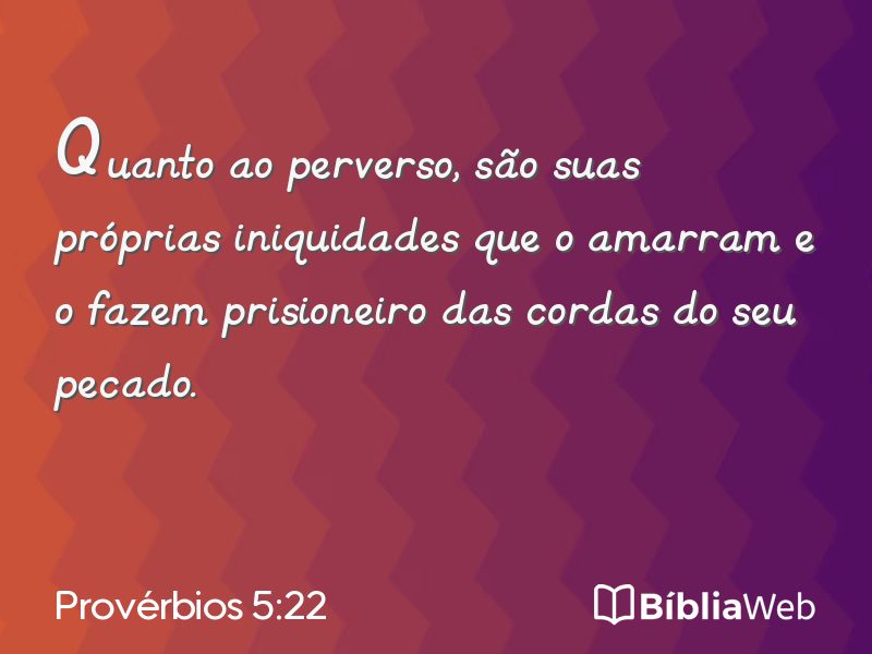 Provérbios 5:22 em imagem para compartilhar