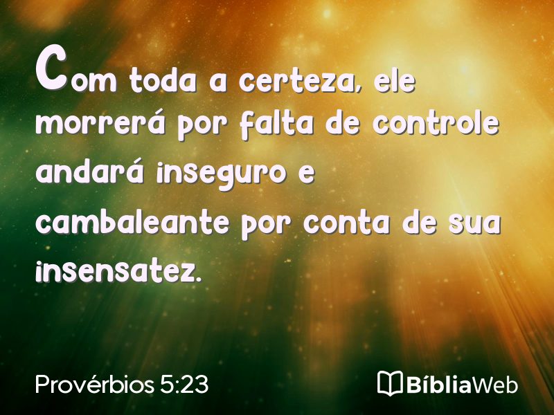 Provérbios 5:23 em imagem para compartilhar