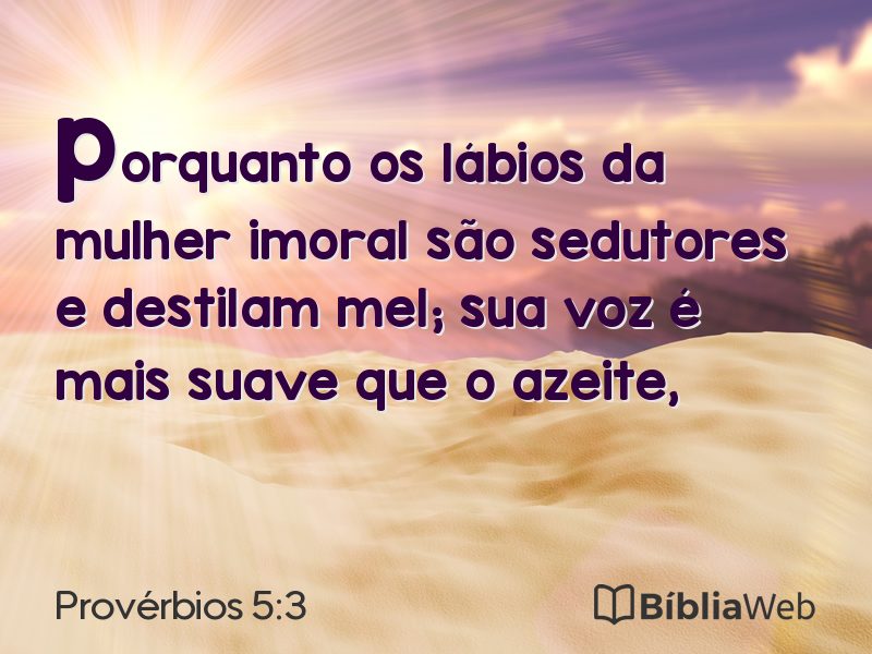 Provérbios 5:3 em imagem para compartilhar