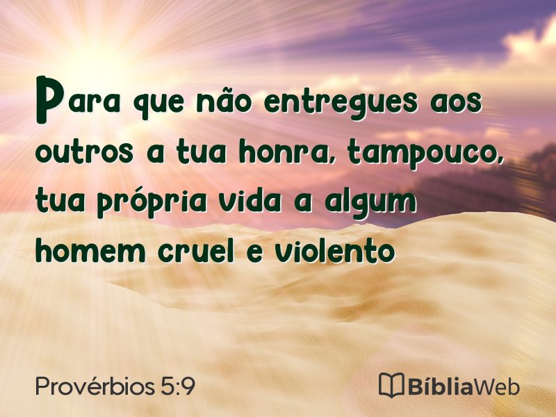 Provérbios 5:9 em imagem para compartilhar