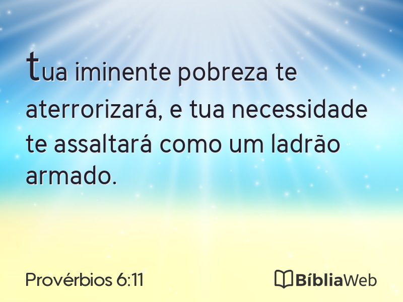 Provérbios 6:11 em imagem para compartilhar