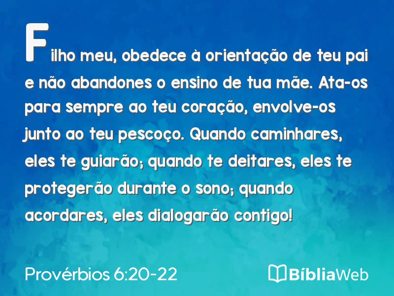 Provérbios 6:20-22 em imagem para compartilhar