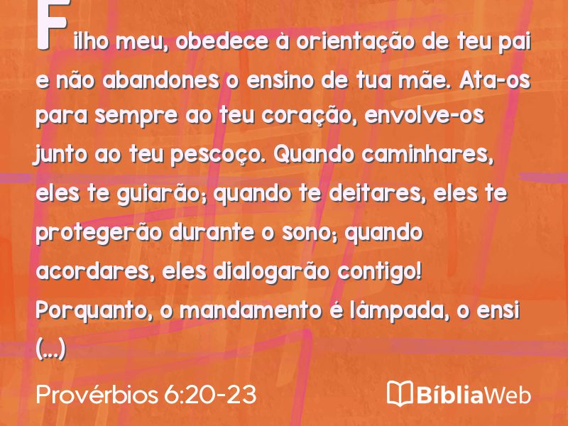 Provérbios 6:20-23 em imagem para compartilhar