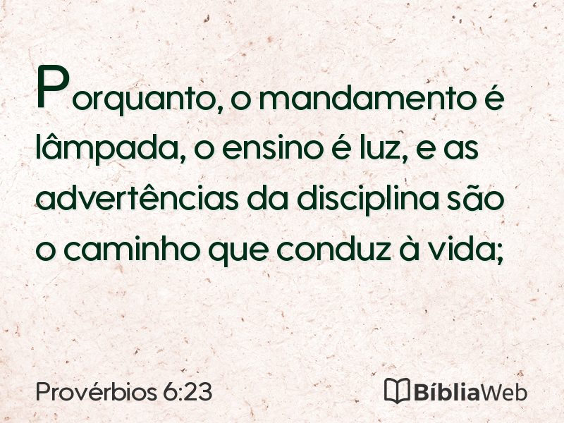 Provérbios 6:23 em imagem para compartilhar