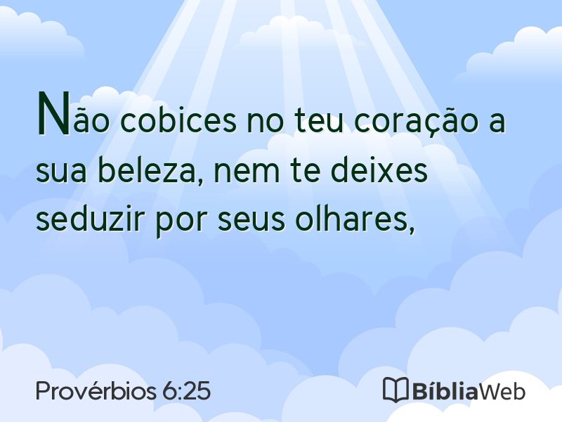 Provérbios 6:25 em imagem para compartilhar