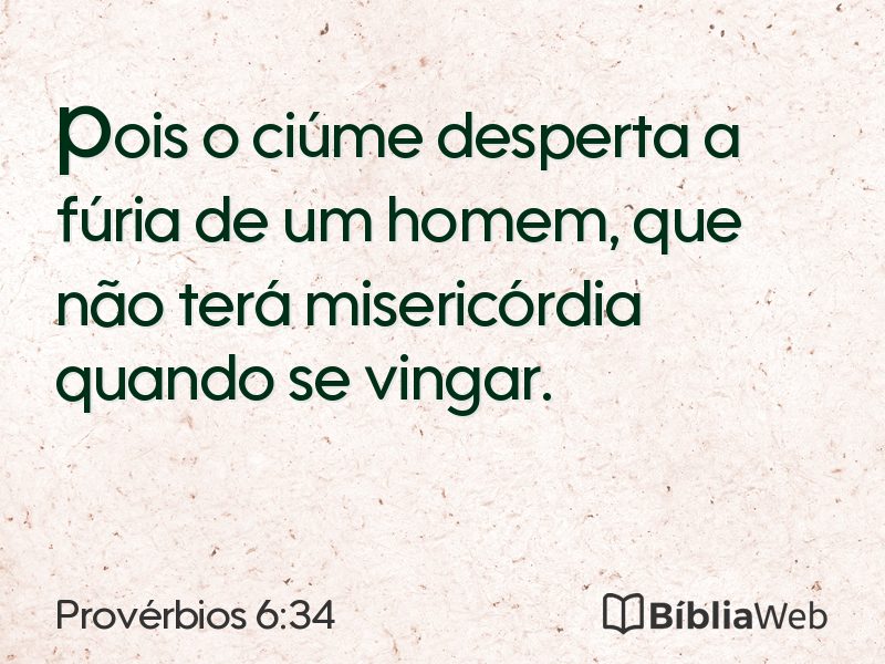 Provérbios 6:34 em imagem para compartilhar