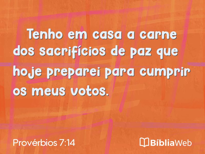 Provérbios 7:14 em imagem para compartilhar