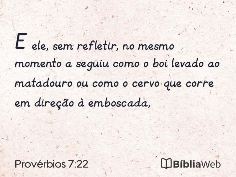 Provérbios 7:22 em imagem para compartilhar