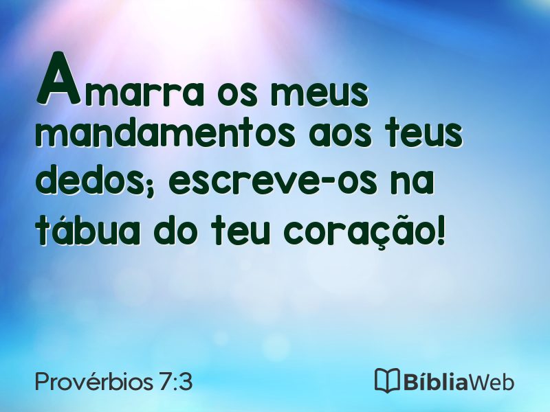 Provérbios 7:3 em imagem para compartilhar