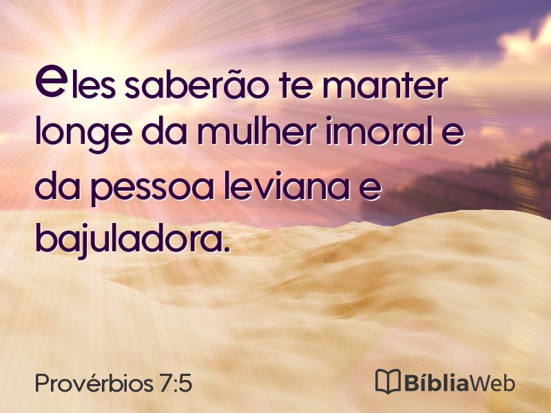 Provérbios 7:5 em imagem para compartilhar