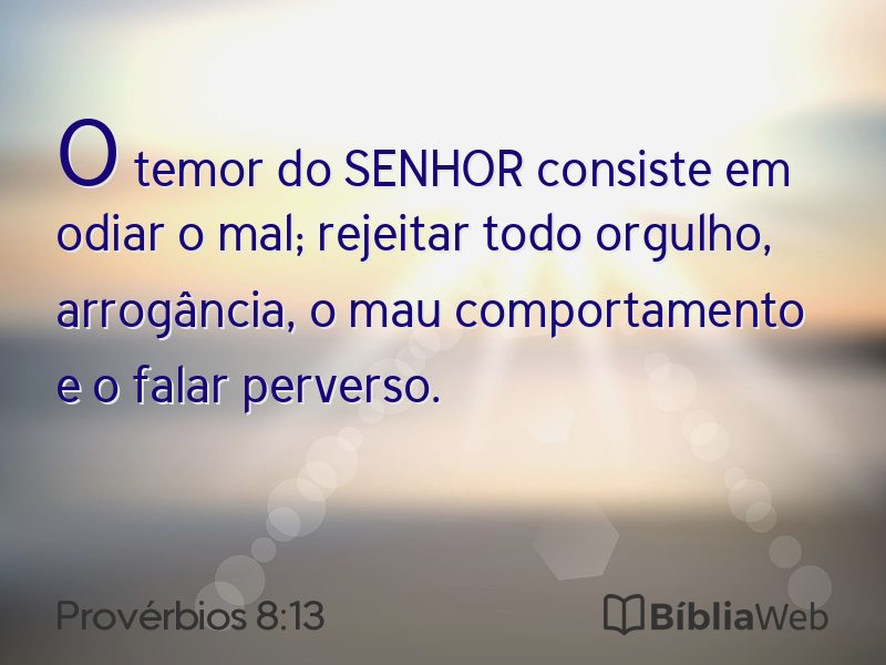 Provérbios 8:13 em imagem para compartilhar