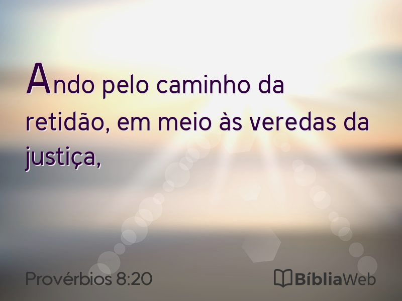 Provérbios 8:20 em imagem para compartilhar