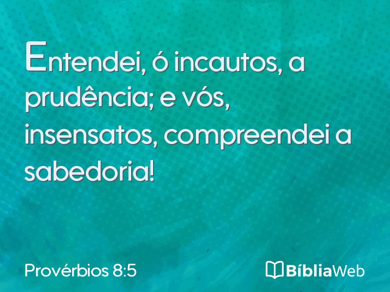 Provérbios 8:5 em imagem para compartilhar