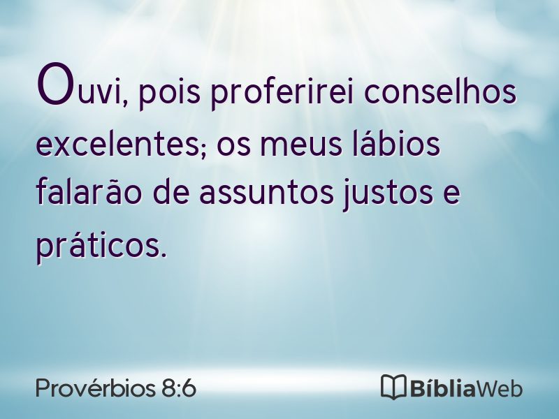 Provérbios 8:6 em imagem para compartilhar
