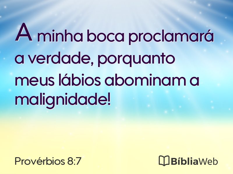 Provérbios 8:7 em imagem para compartilhar