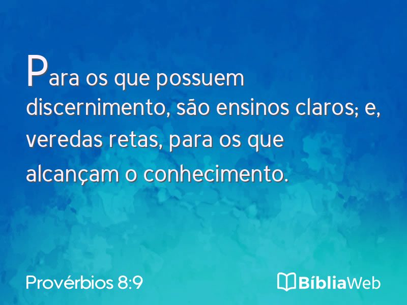 Provérbios 8:9 em imagem para compartilhar