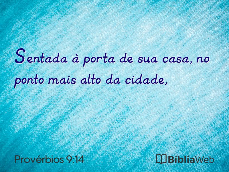 Provérbios 9:14 em imagem para compartilhar