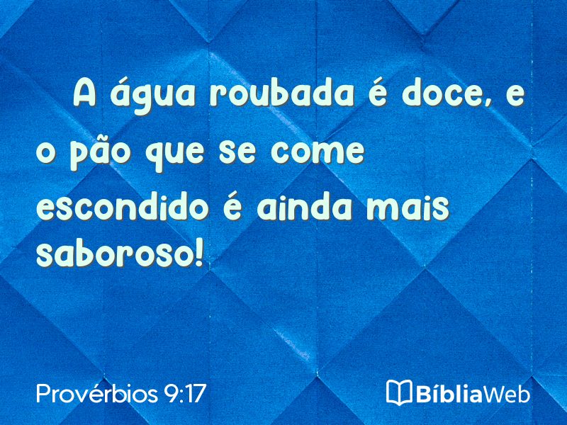 Provérbios 9:17 em imagem para compartilhar