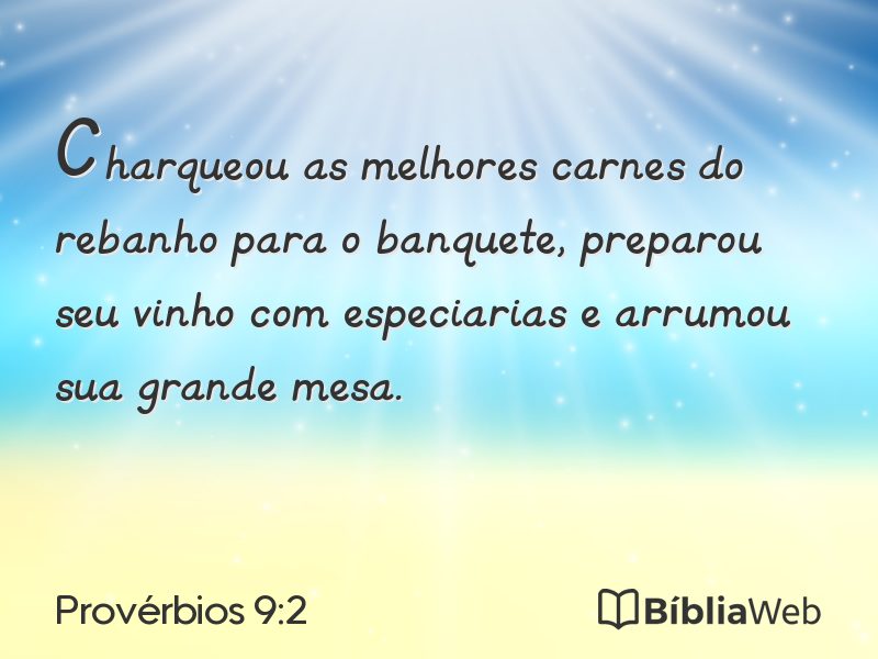 Provérbios 9:2 em imagem para compartilhar
