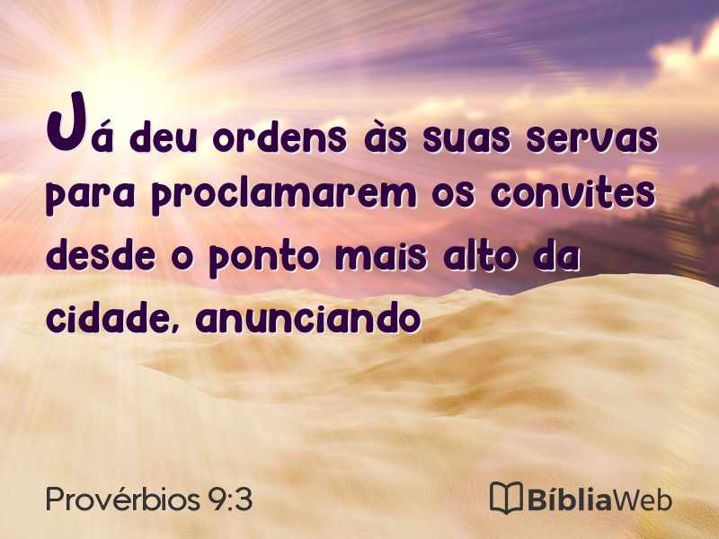 Provérbios 9:3 em imagem para compartilhar
