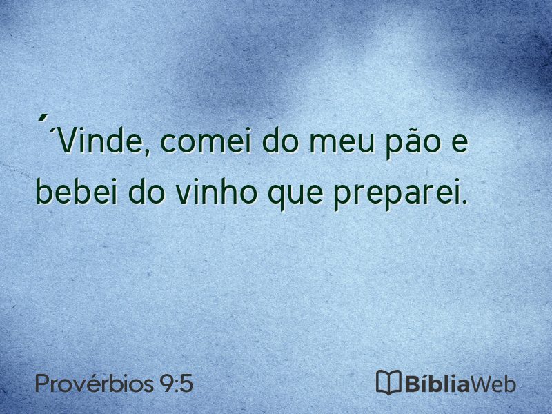 Provérbios 9:5 em imagem para compartilhar