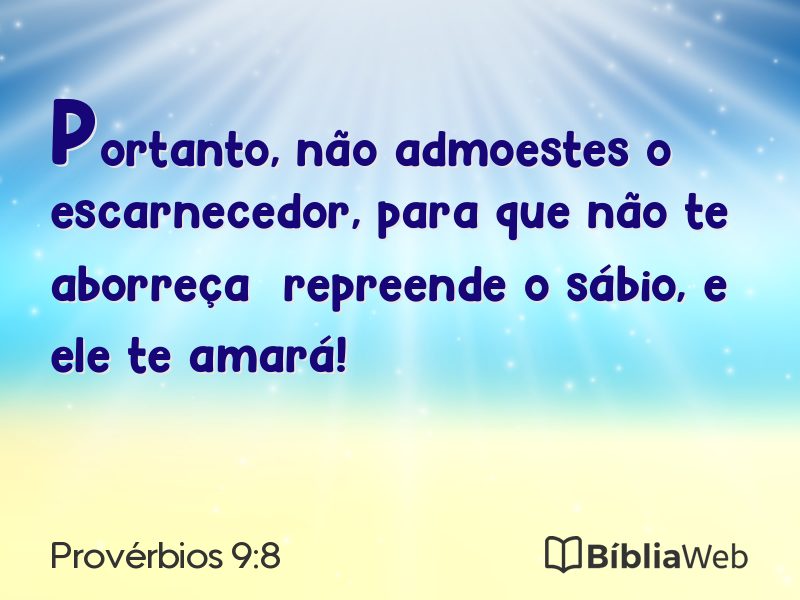 Provérbios 9:8 em imagem para compartilhar
