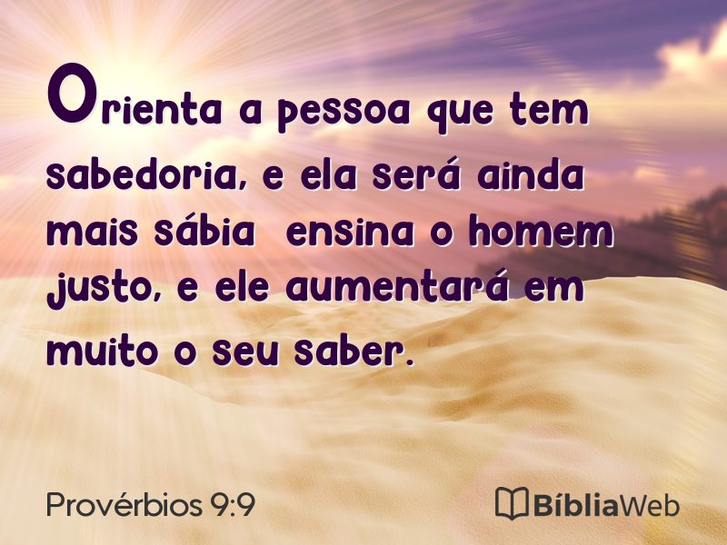Provérbios 9:9 em imagem para compartilhar