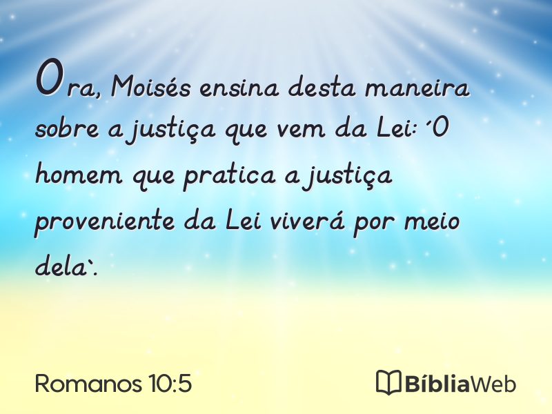 Romanos 10:5 em imagem para compartilhar