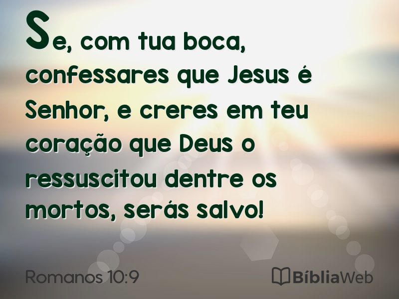 Romanos 10:9 em imagem para compartilhar